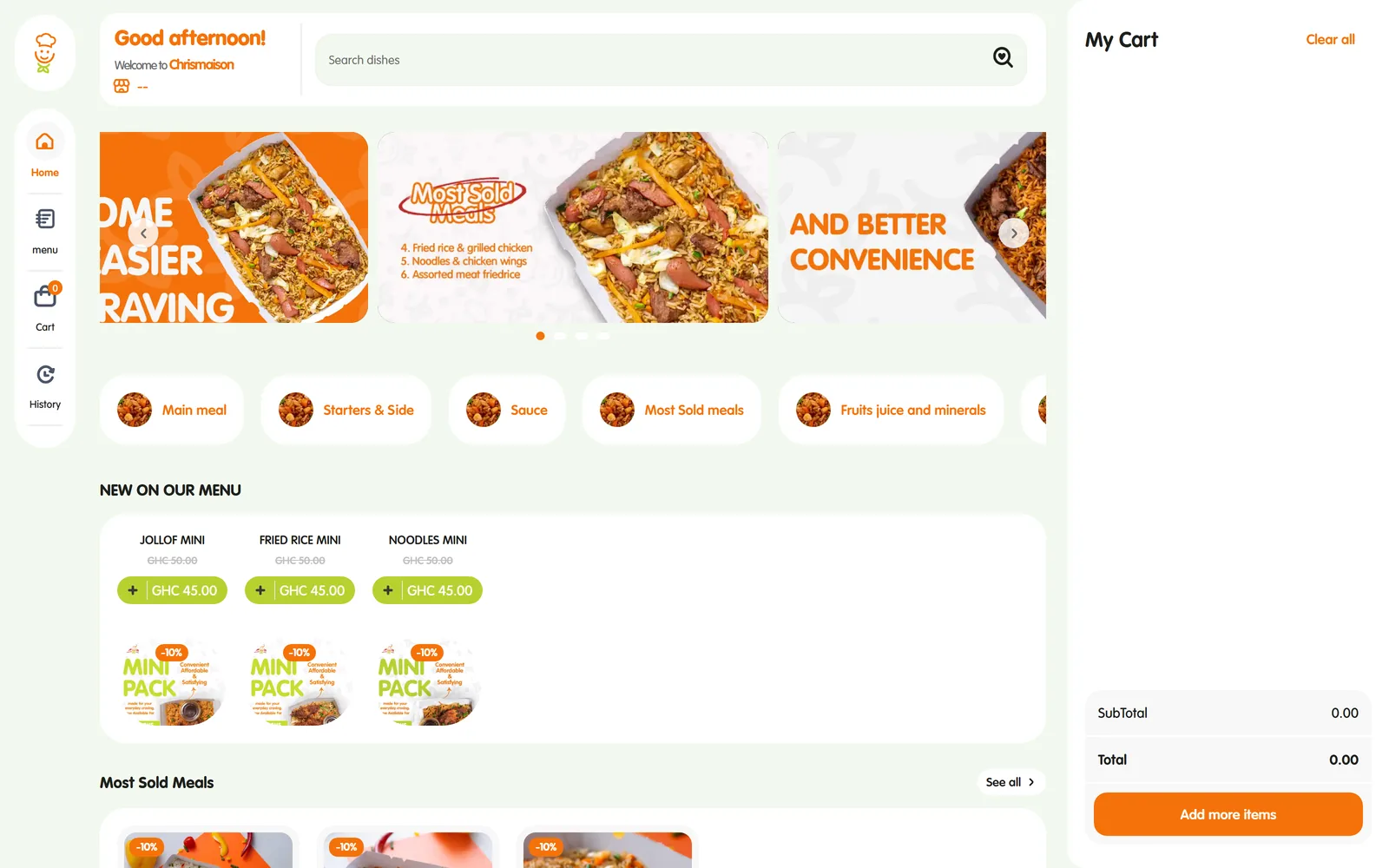 Chris Maison storefront homepage